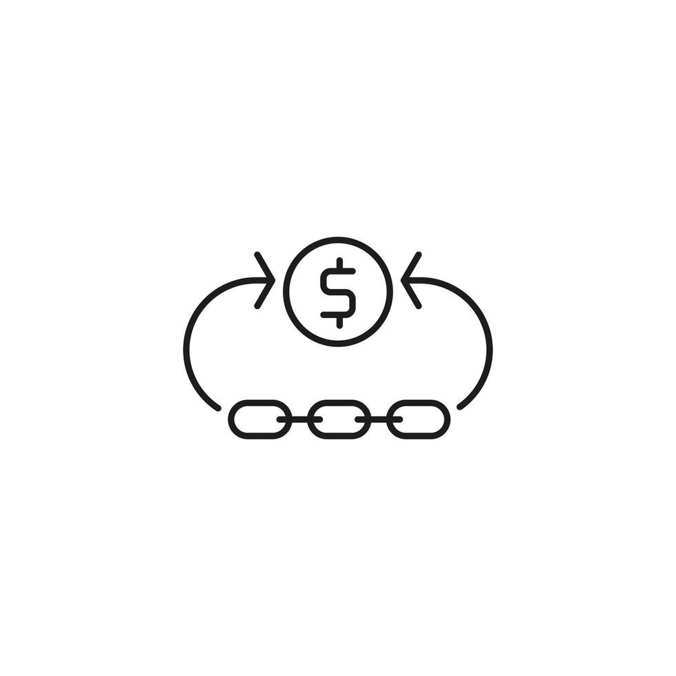 debt icon, Money Chain Cycle Icon, Financial Circulation Concept vector