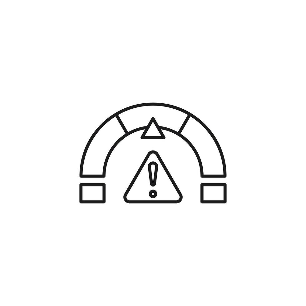 Risk level icon with curved line and squares warning sign suitable for illustrating safety, danger, caution, risk assessment concepts. vector