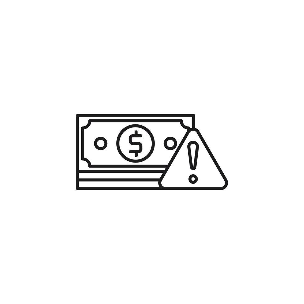Money risks warning symbol of a dollar bill with exclamation point. Suitable for finance blogs, insurance websites, or investment presentations. vector