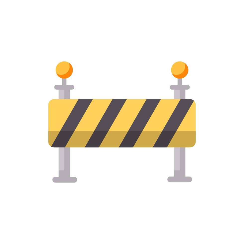 Yellow and black striped road barrier suitable for traffic control and safety signage in construction or roadworkthemed designs. vector