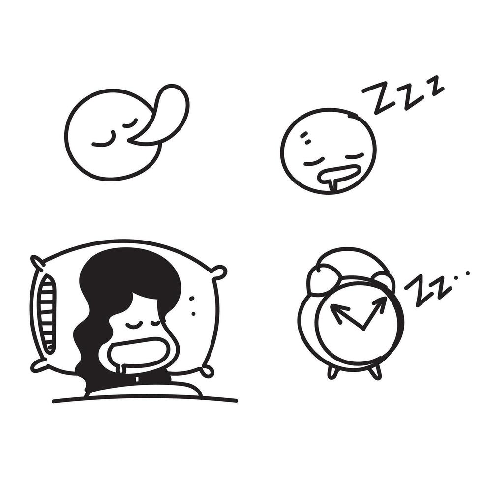 a set of four different icons for sleeping and waking vector