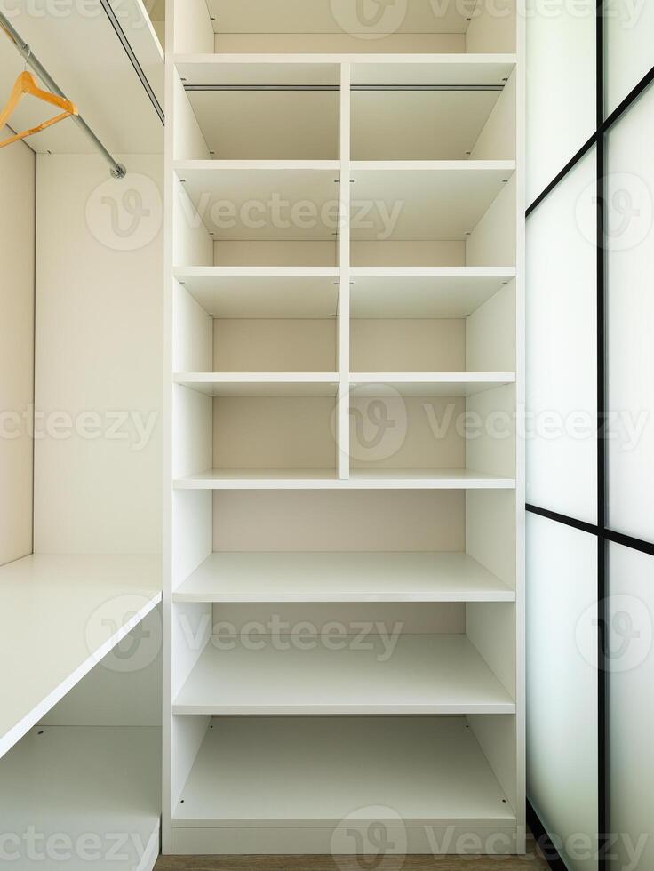 A Contemporary Modern Open Shelving Unit Designed for Effective Storage and Organization photo