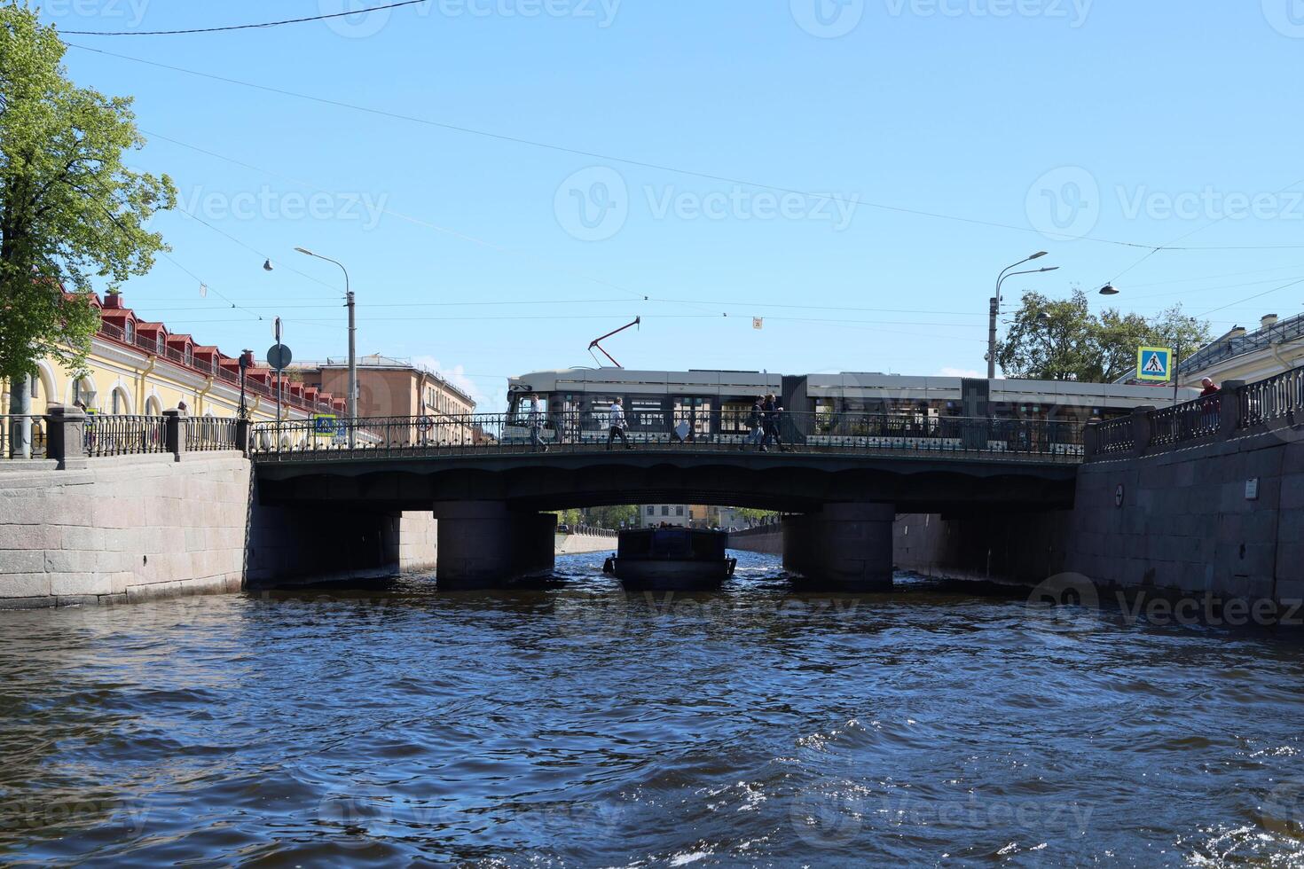 A Beautiful Urban Bridge Over Water in a Bustling City, an Important Infrastructure Landmark photo