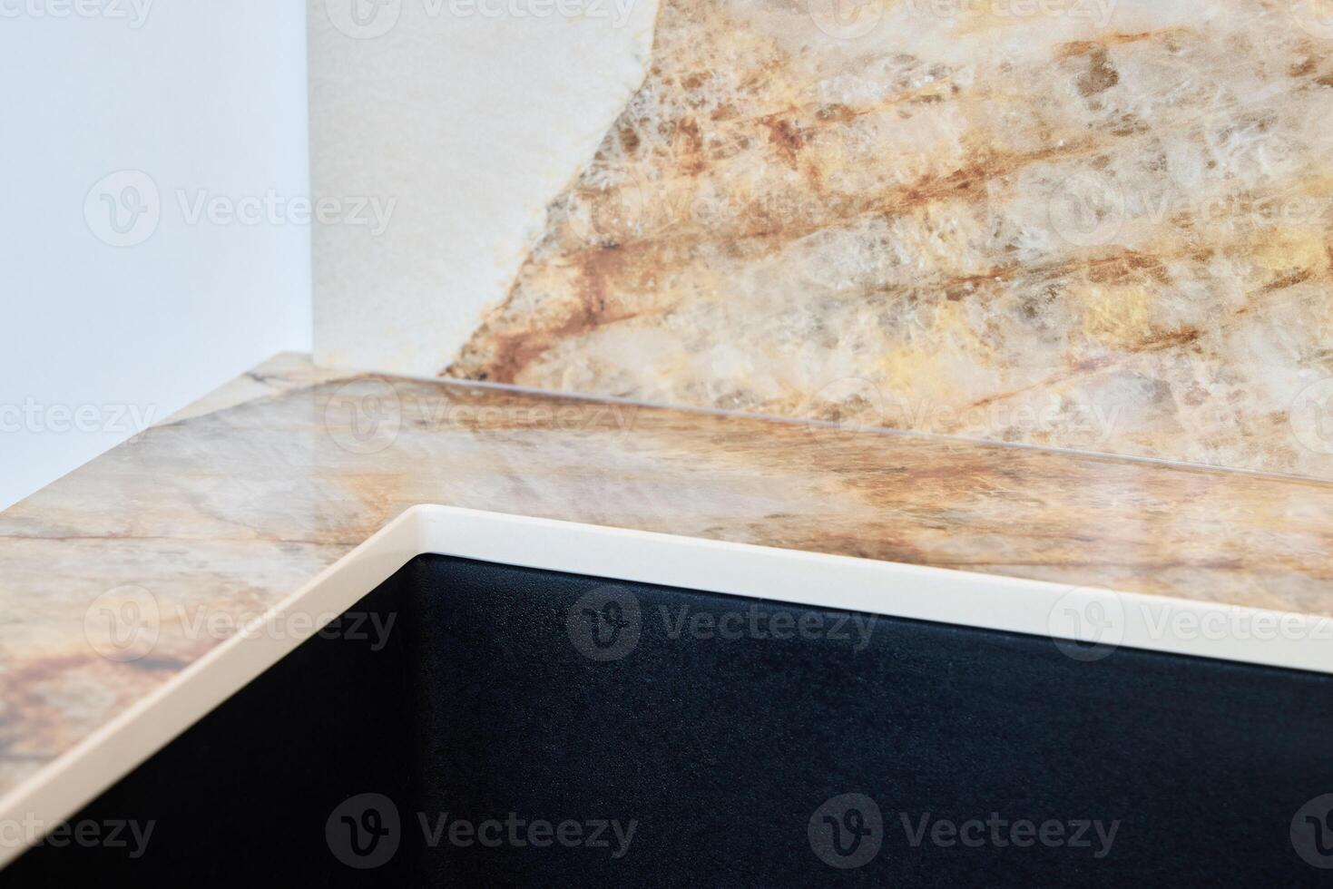 Experience the elegance of a finely designed corner with a unique stone texture for any space photo