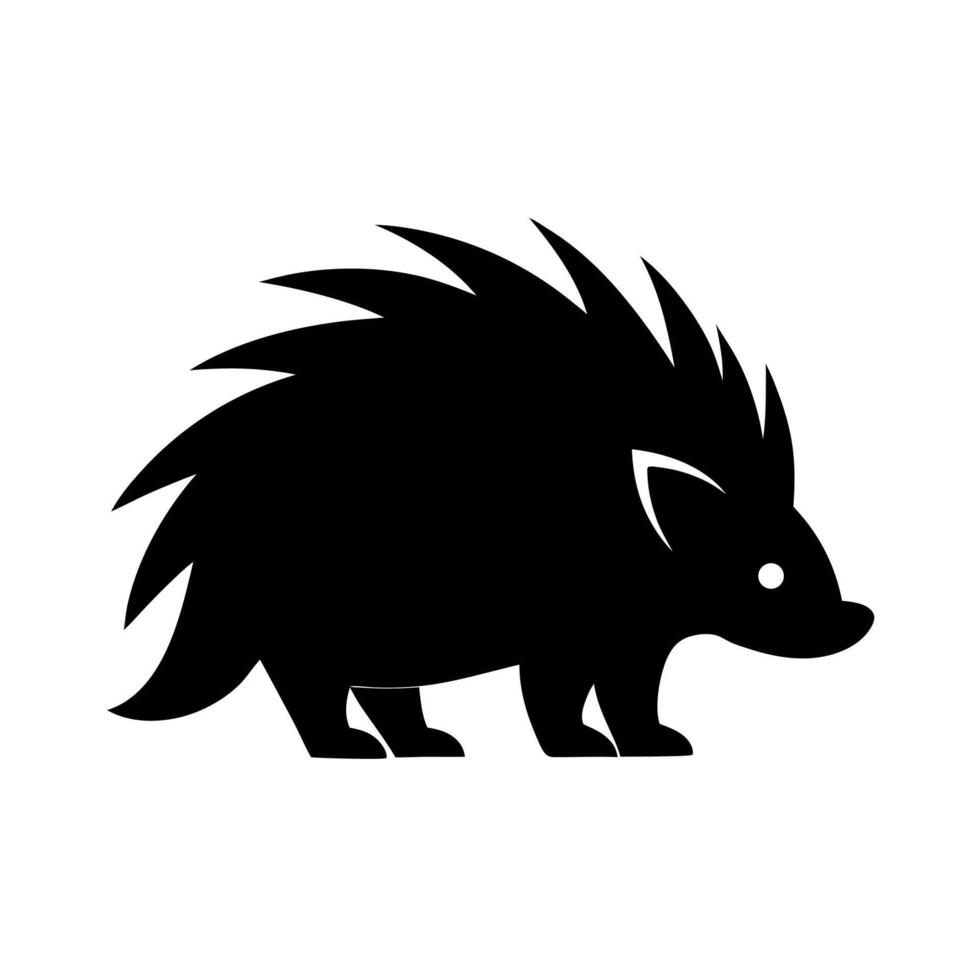 Porcupine Black Silhouette Design vector