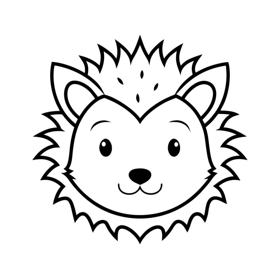 Porcupine Face Sketch vector
