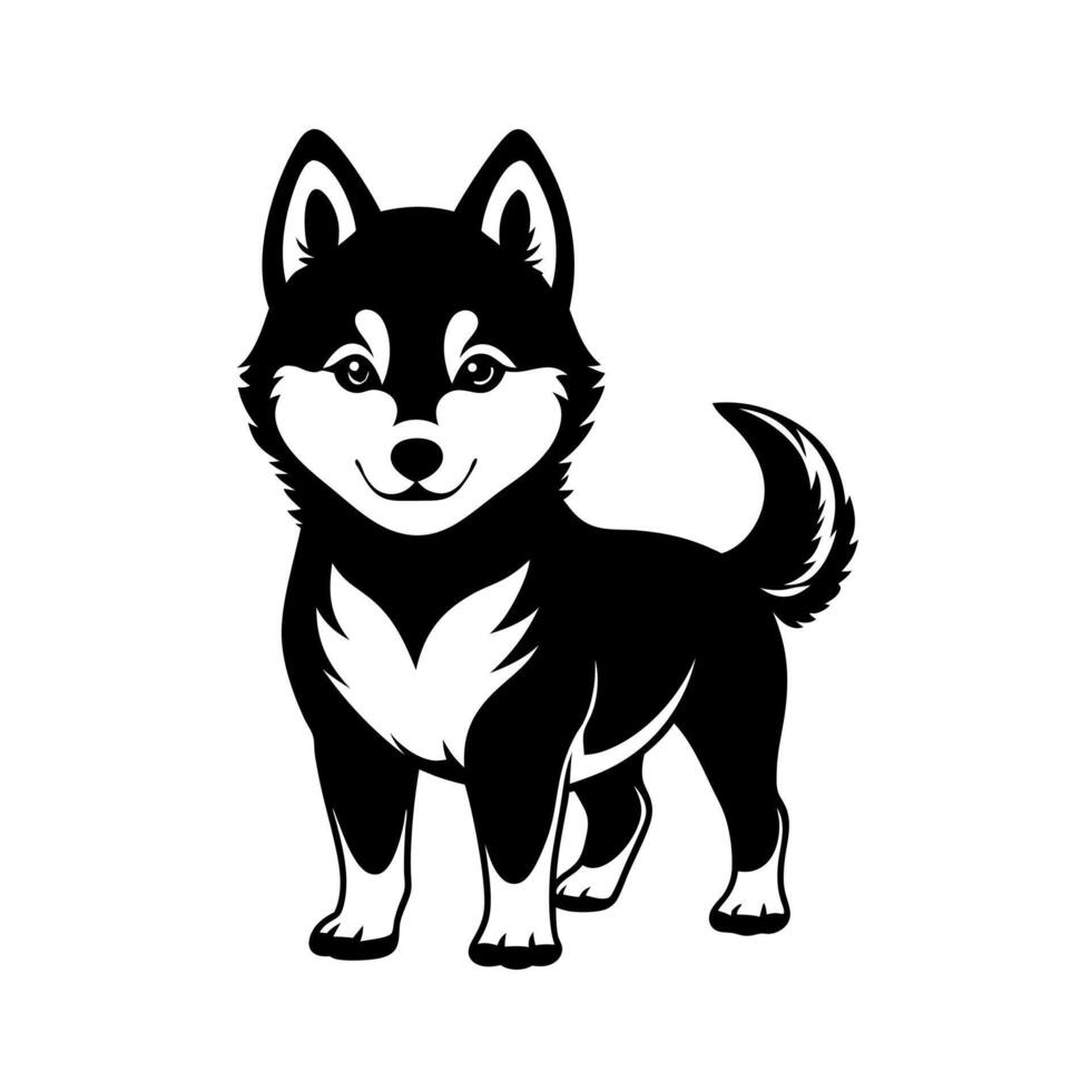 Baby Husky Silhouette Design vector