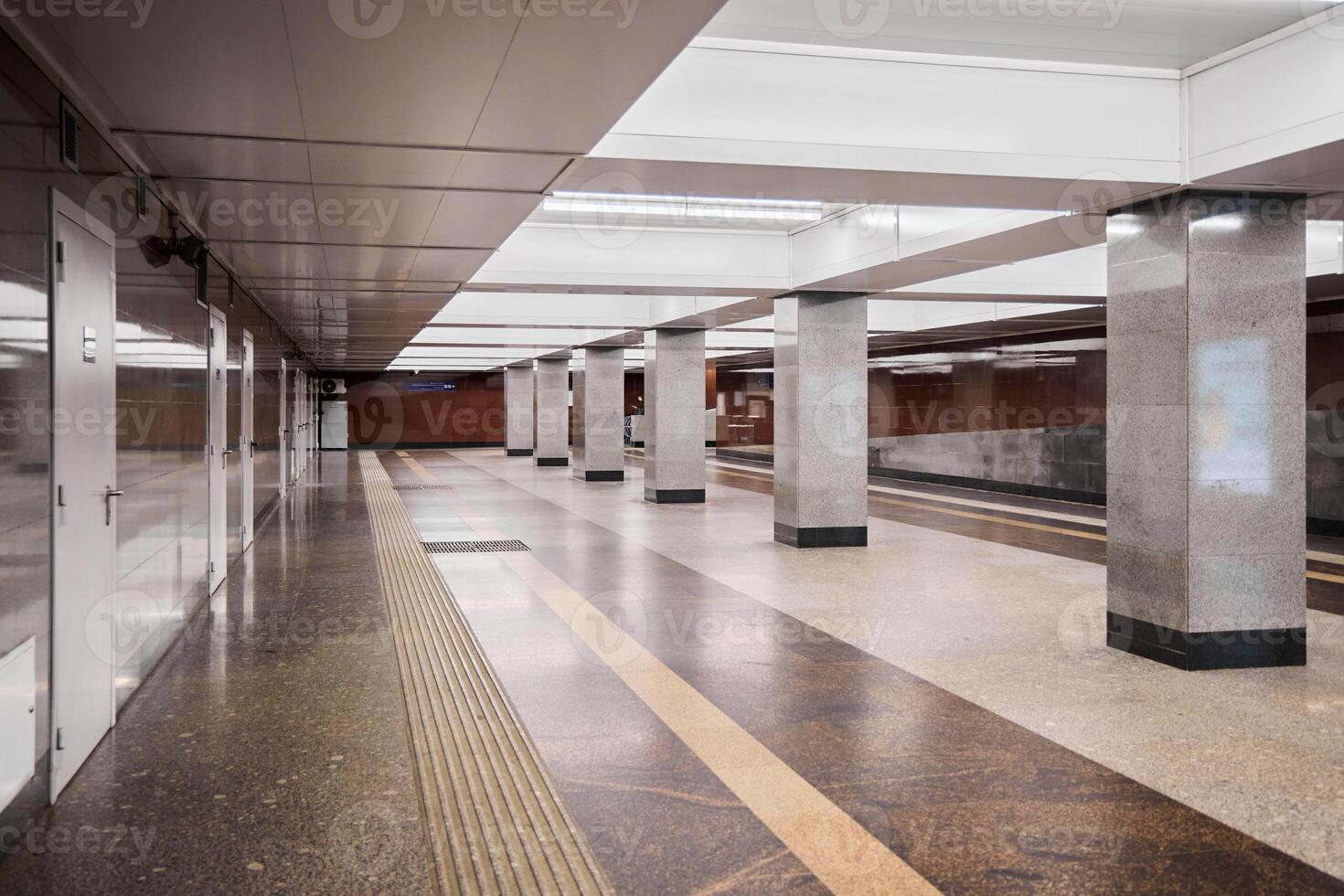A Modern Subway Station Interior Featuring an Elegant and Contemporary Design Aesthetic photo