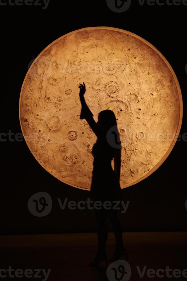 A stunning silhouette against a bright moon Truly captivating artistry and a visual feast photo