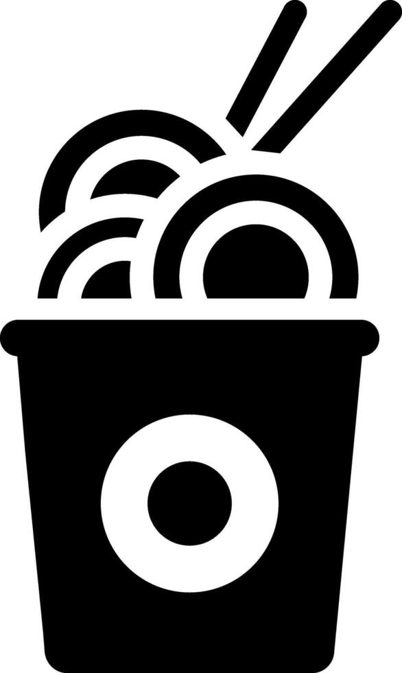 Rounded Filled Noodles To-Go Icon vector