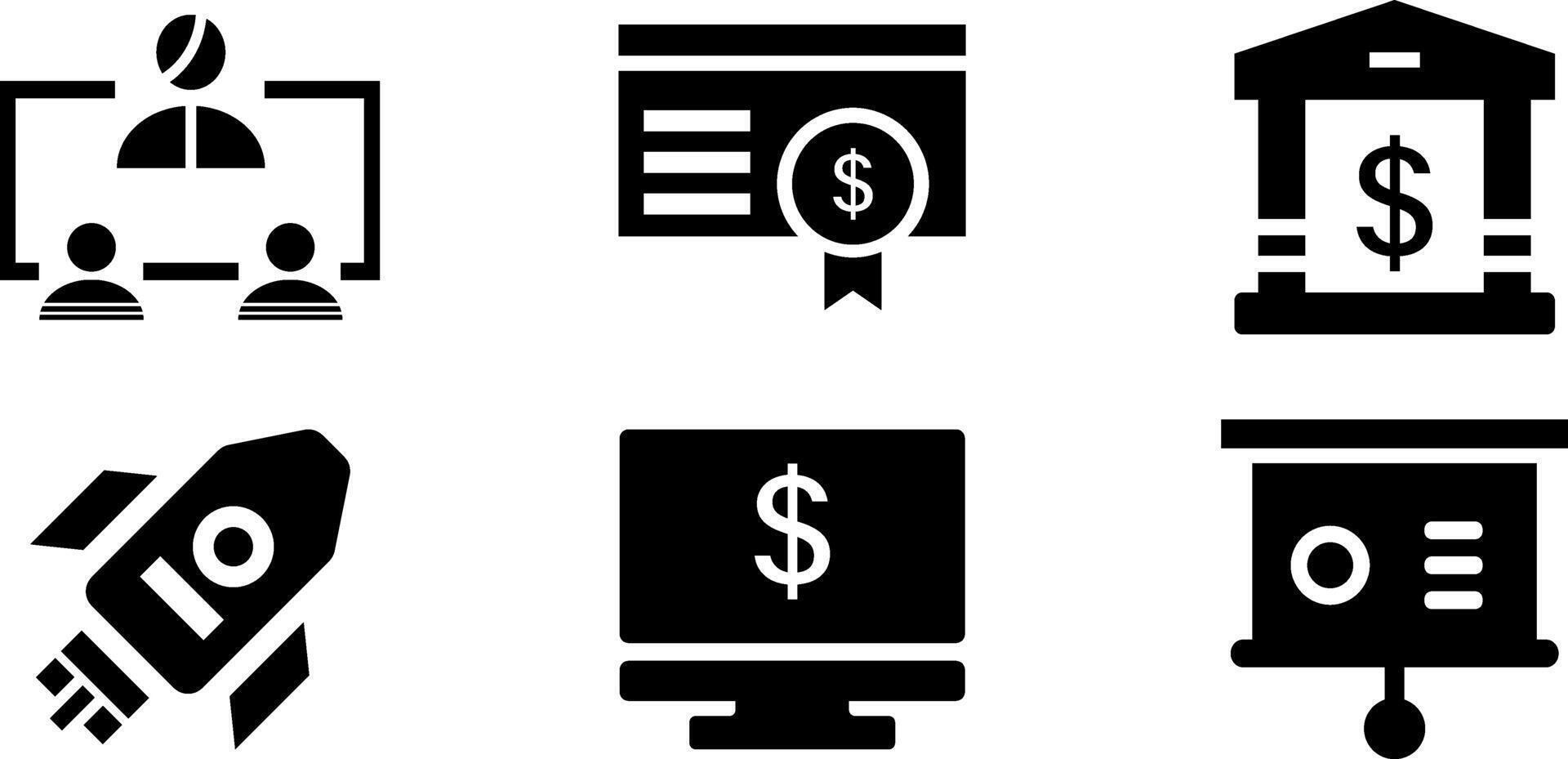 Modern Rounded Filled Business Icon Set vector
