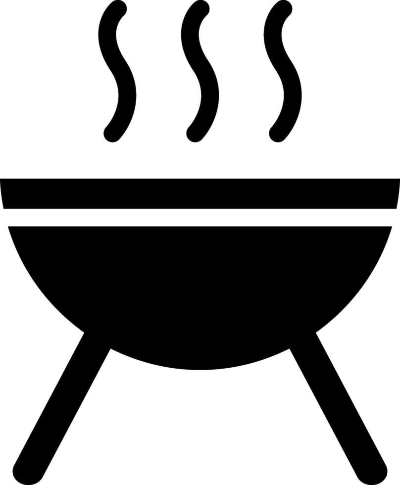 Rounded Filled Barbecue Grill Icon vector