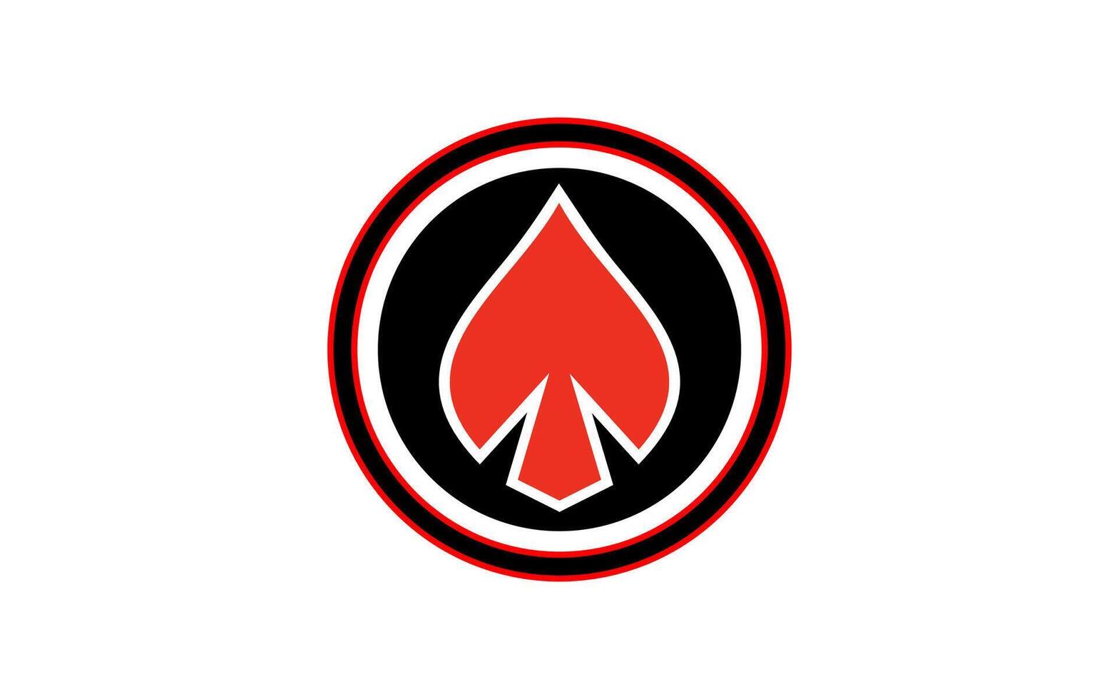 Spades with circle logo design vector