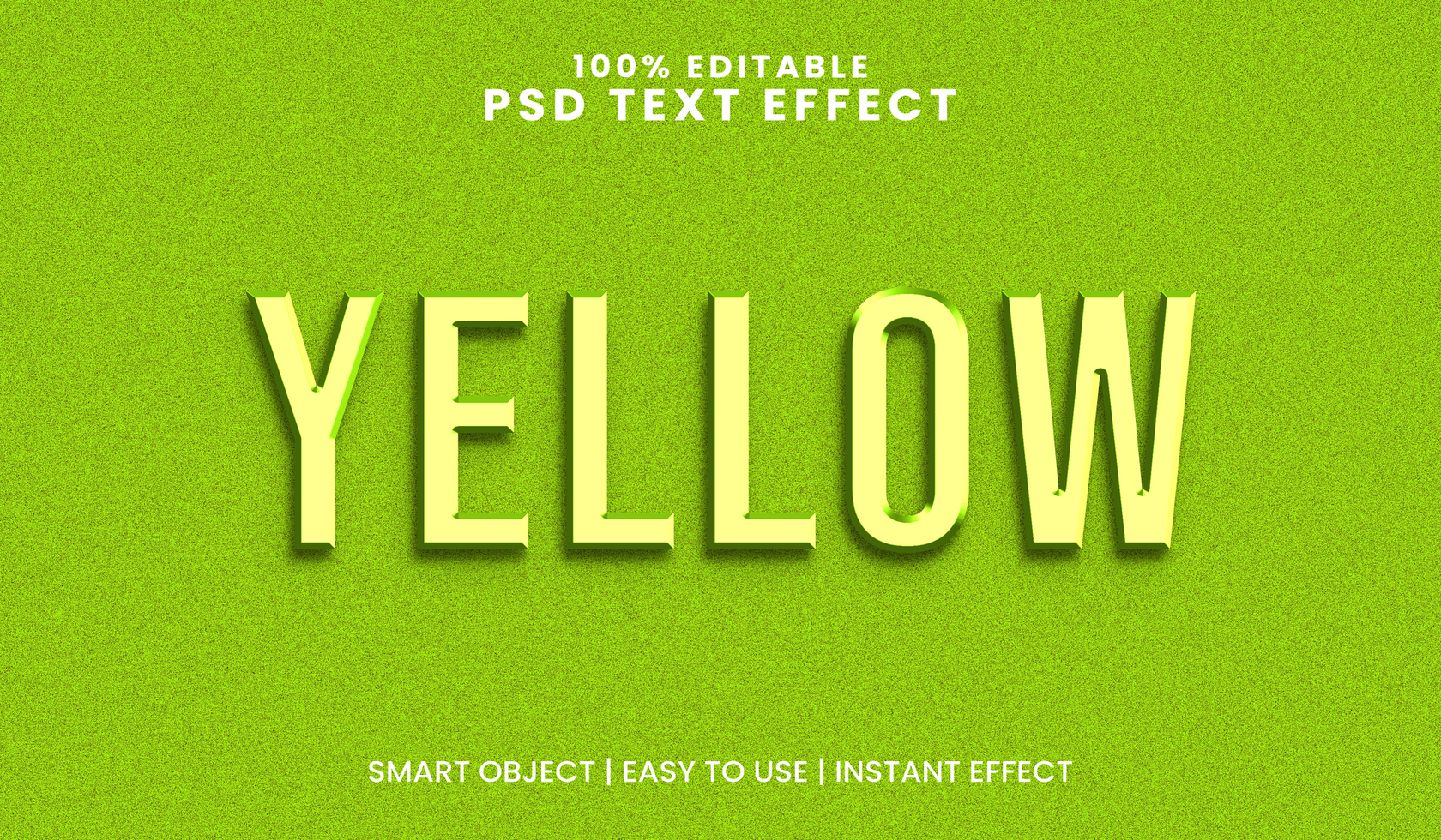 Yellow Bold Editable Text Effect with Bright Color psd