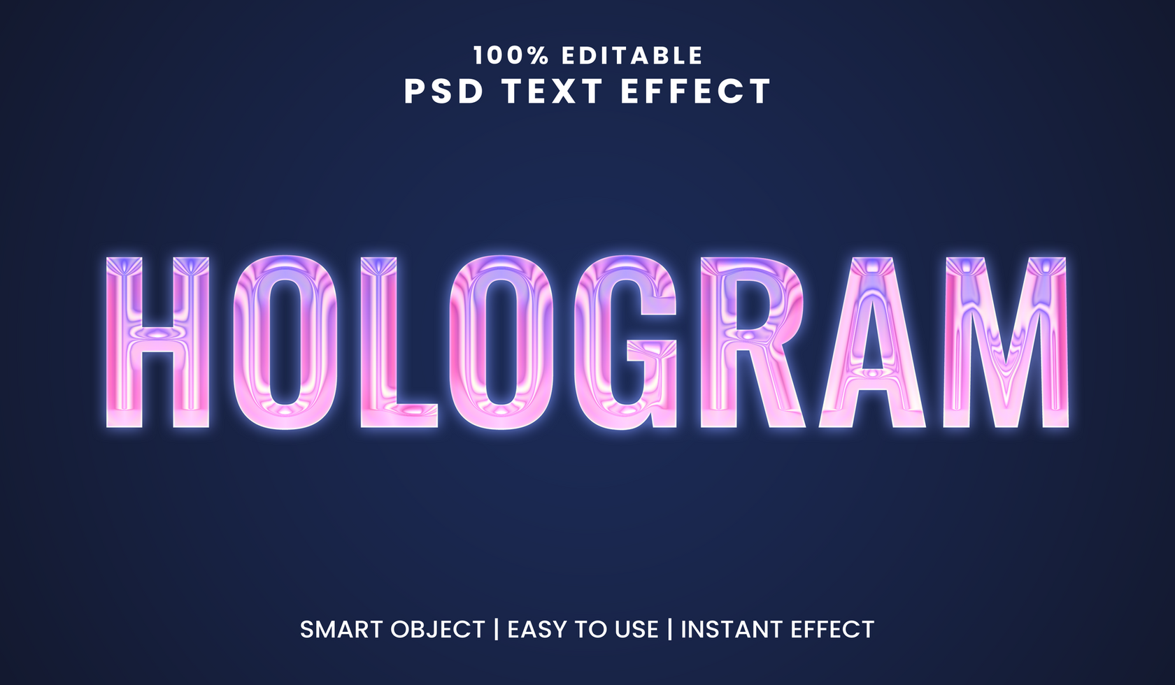 Hologram Text Effect Editable Neon Glow Typography Style psd