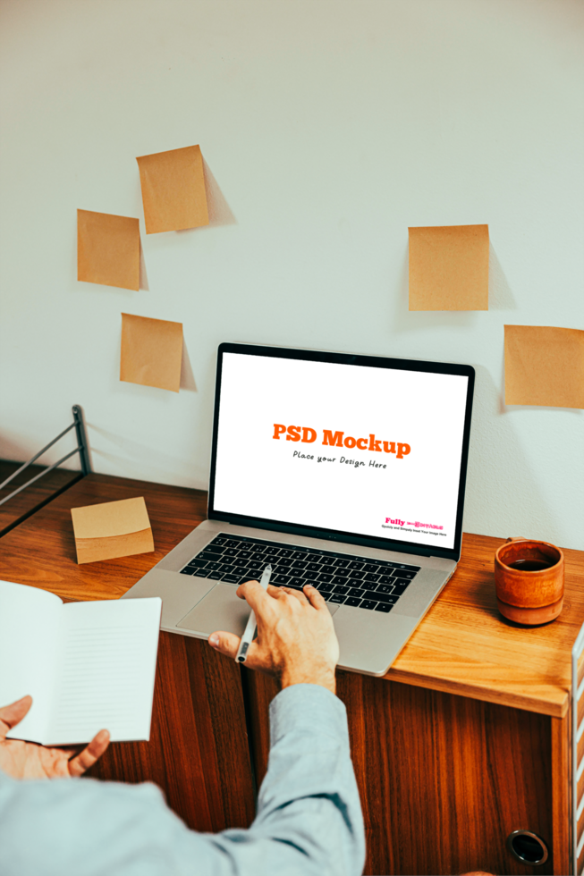 Stylish Web Design Display on Laptop psd