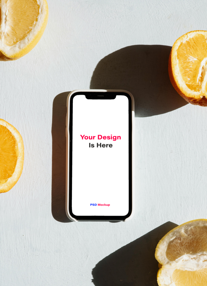 Flat Phone UI Design Mockup psd