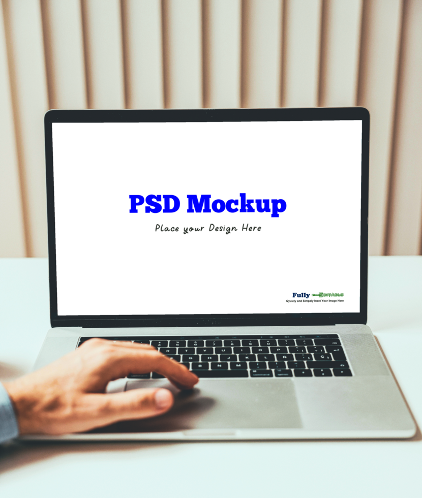 Laptop UI Mockup Top View psd