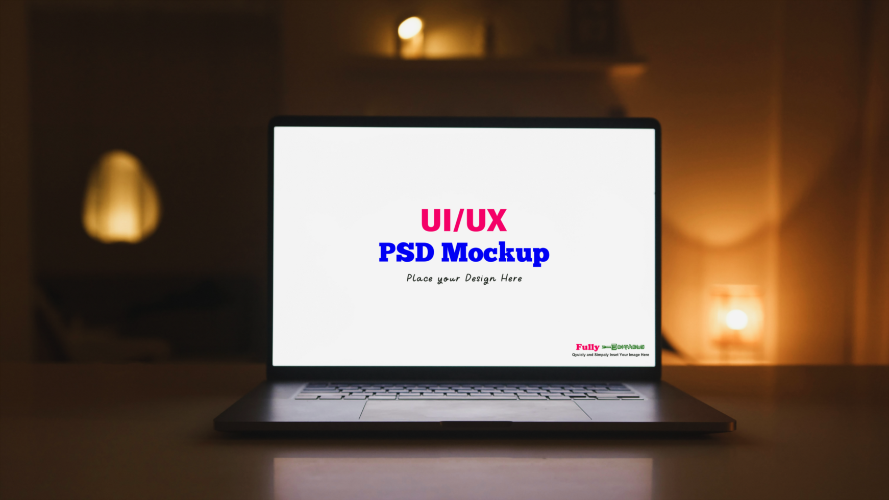 Editable website Laptop Mockup Free psd