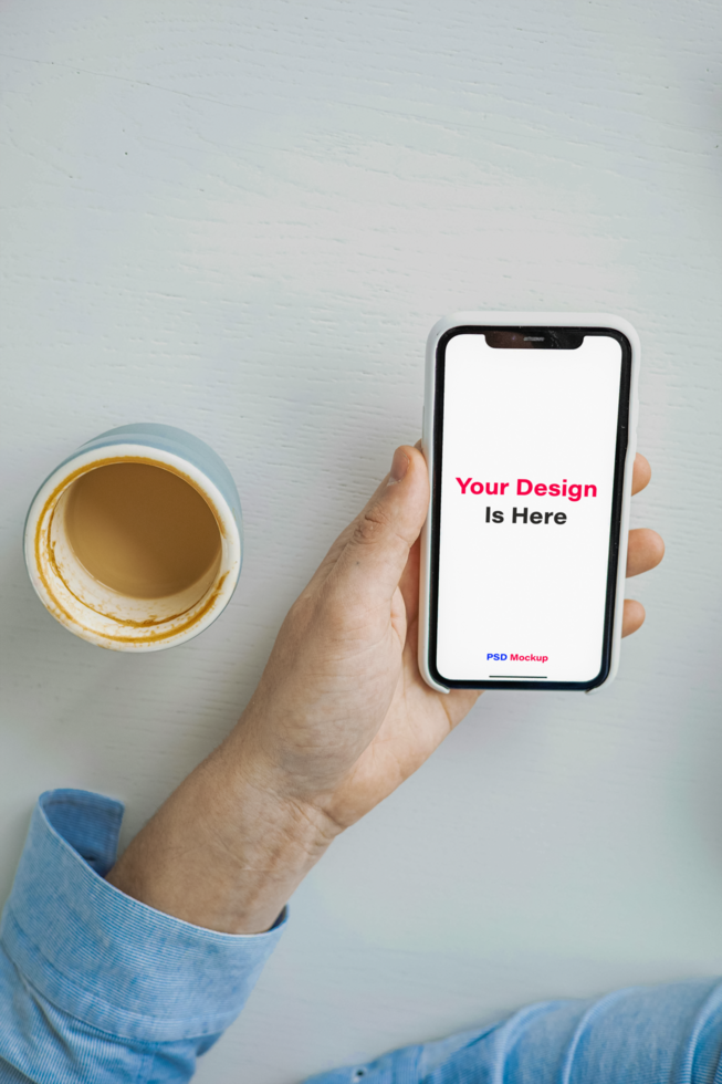Phone UI Mockup Layout for App Presentation psd