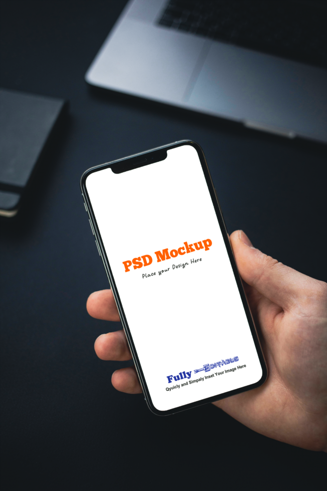 Editable Phone Screen Mockup for App UI psd