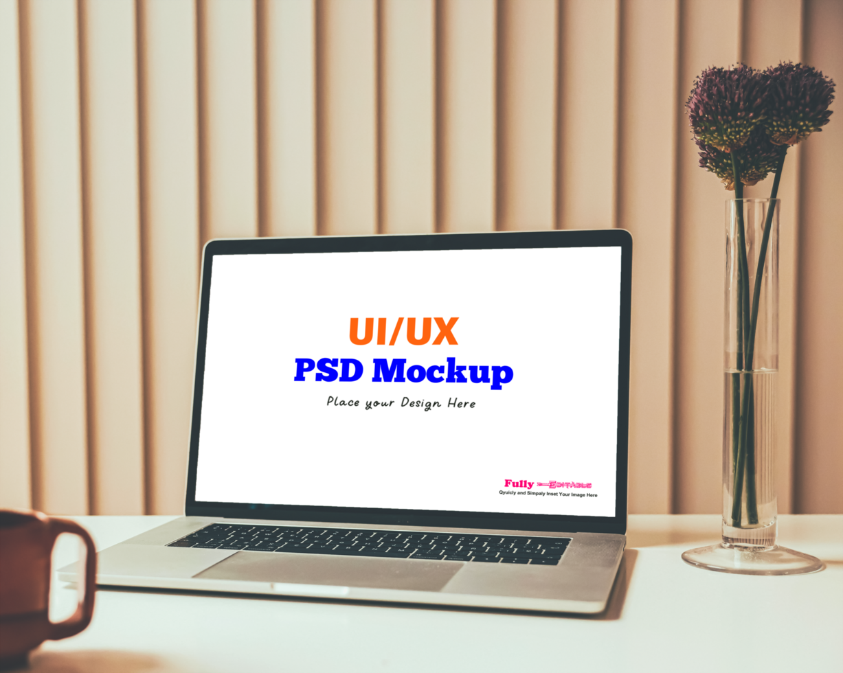 Laptop Screen Website Mockup Template psd