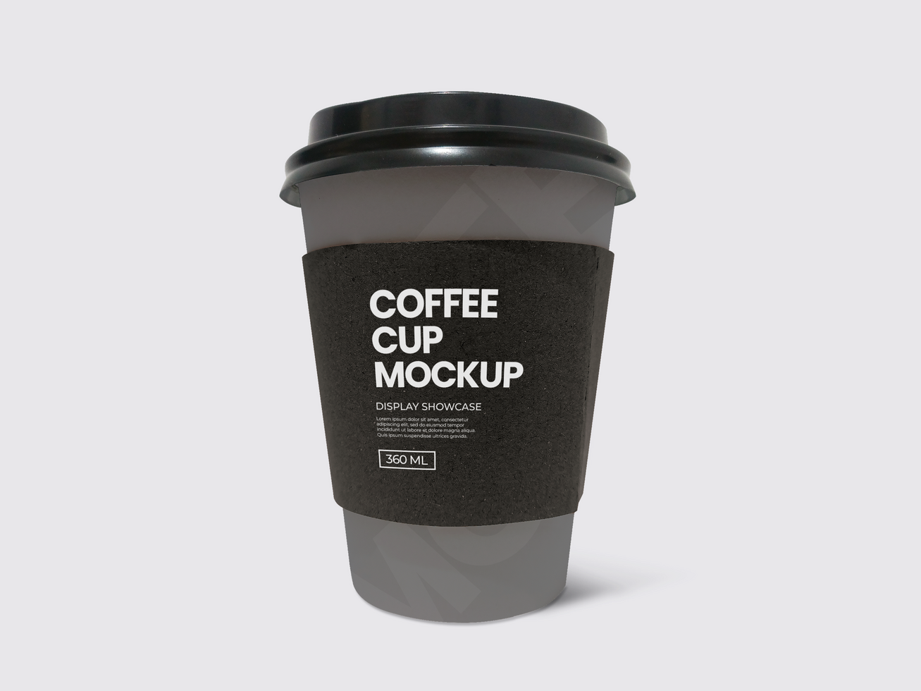 Black coffee cup packaging mockup psd