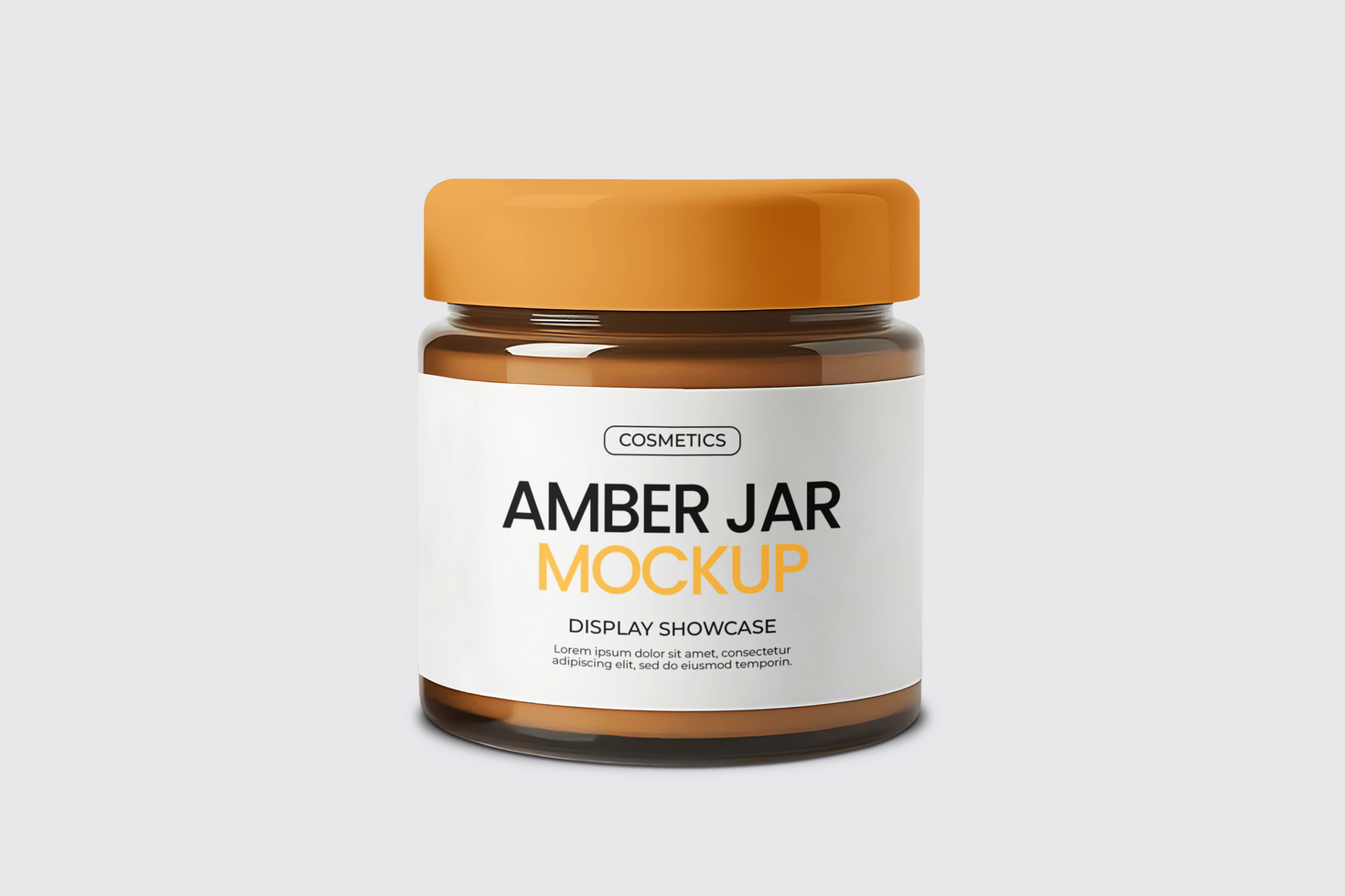 Amber jar mockup psd