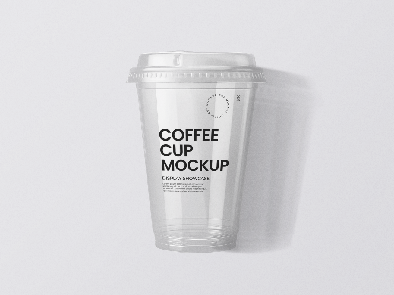 Plastic cup packaging for drinks mockup psd