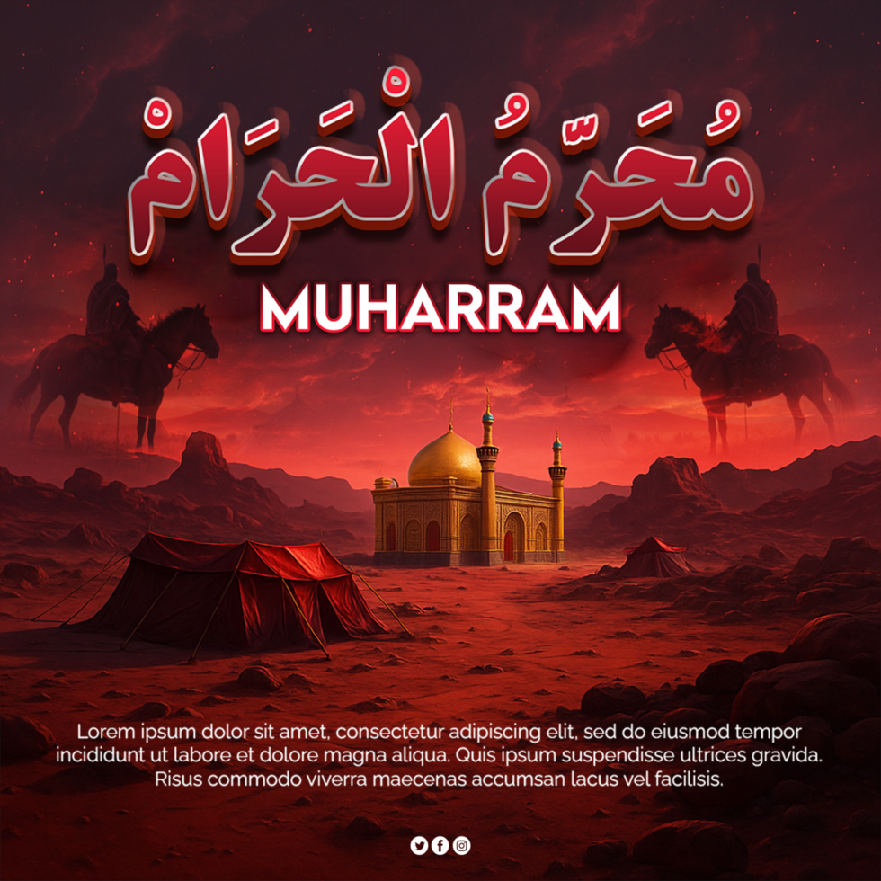 Muharram Advertisement Poster With Arabic Text Design Muharram Month of Reflection and Sacrifice psd