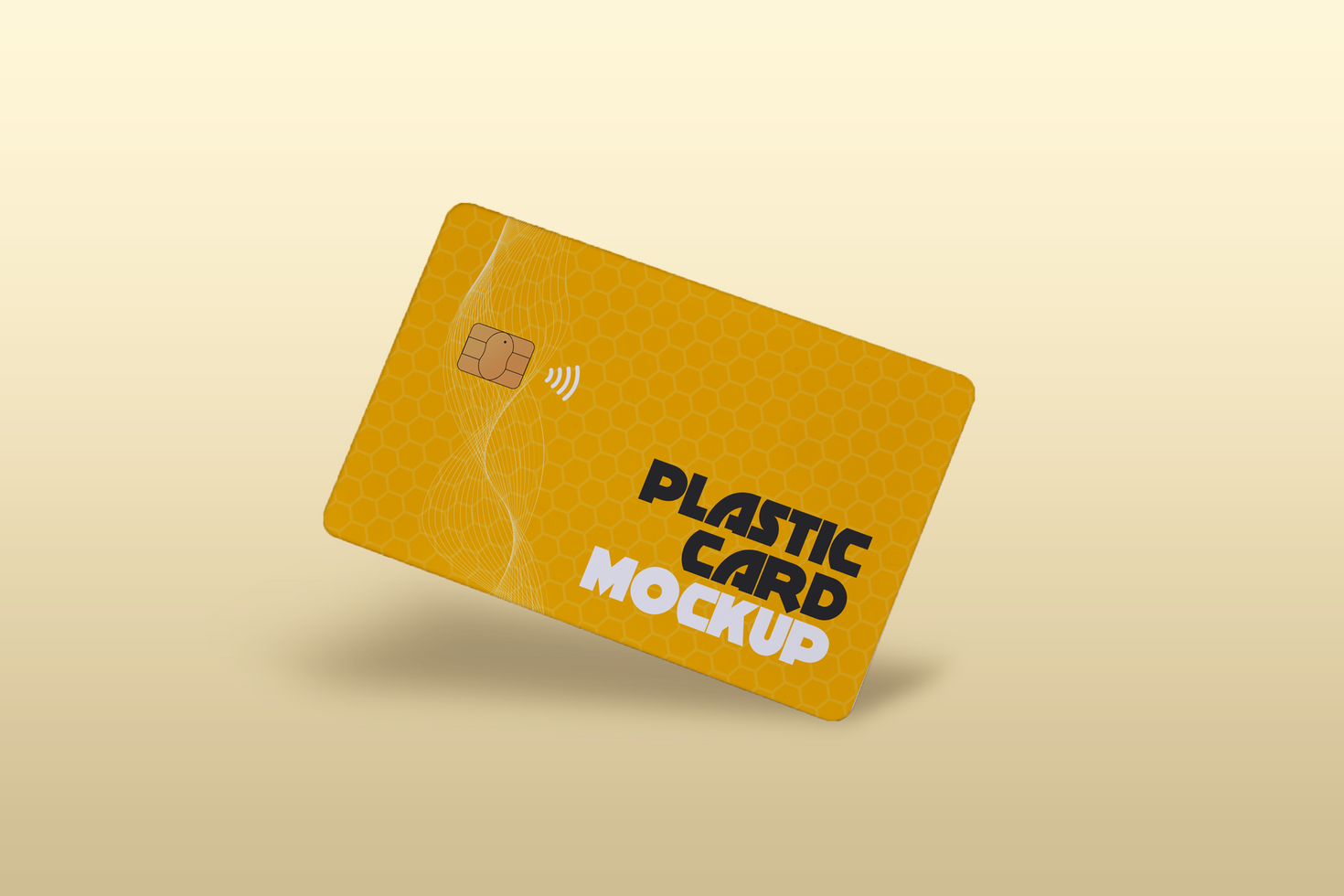 Yellow Smart card, Plastic Card, Debit Card Mockup Template psd