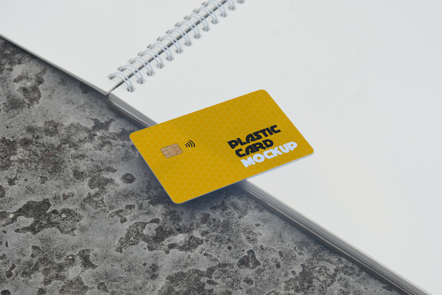 Yellow Color Smart card, Plastic Card, Debit Card Mockup Template psd
