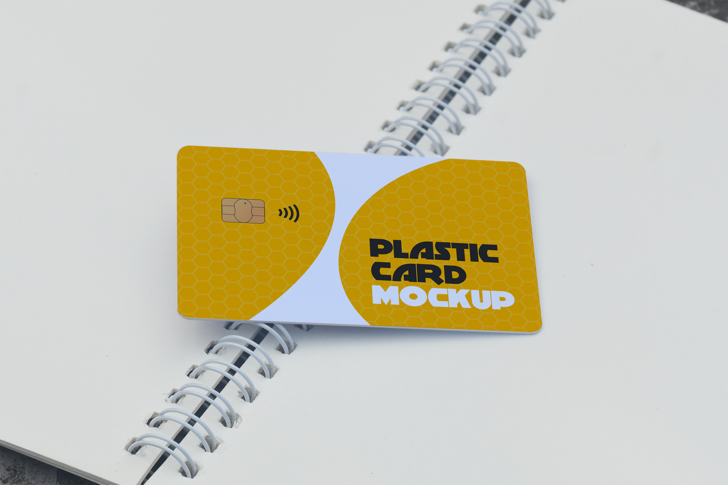 Smart card, Plastic Card, Debit Card Mockup in Notebook psd