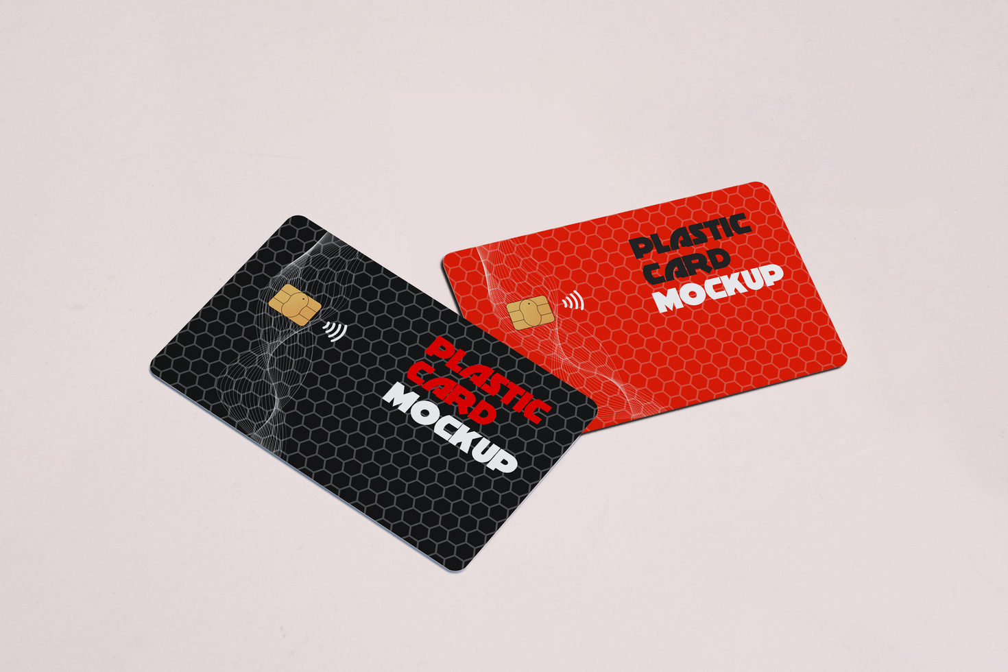 Two Smart card, Plastic Card, Debit Card Mockup psd