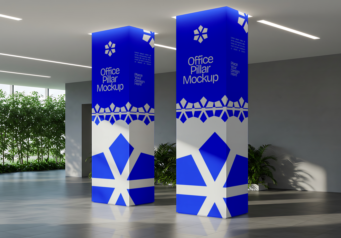 Office Pillar Mockup for Advertising and Branding psd