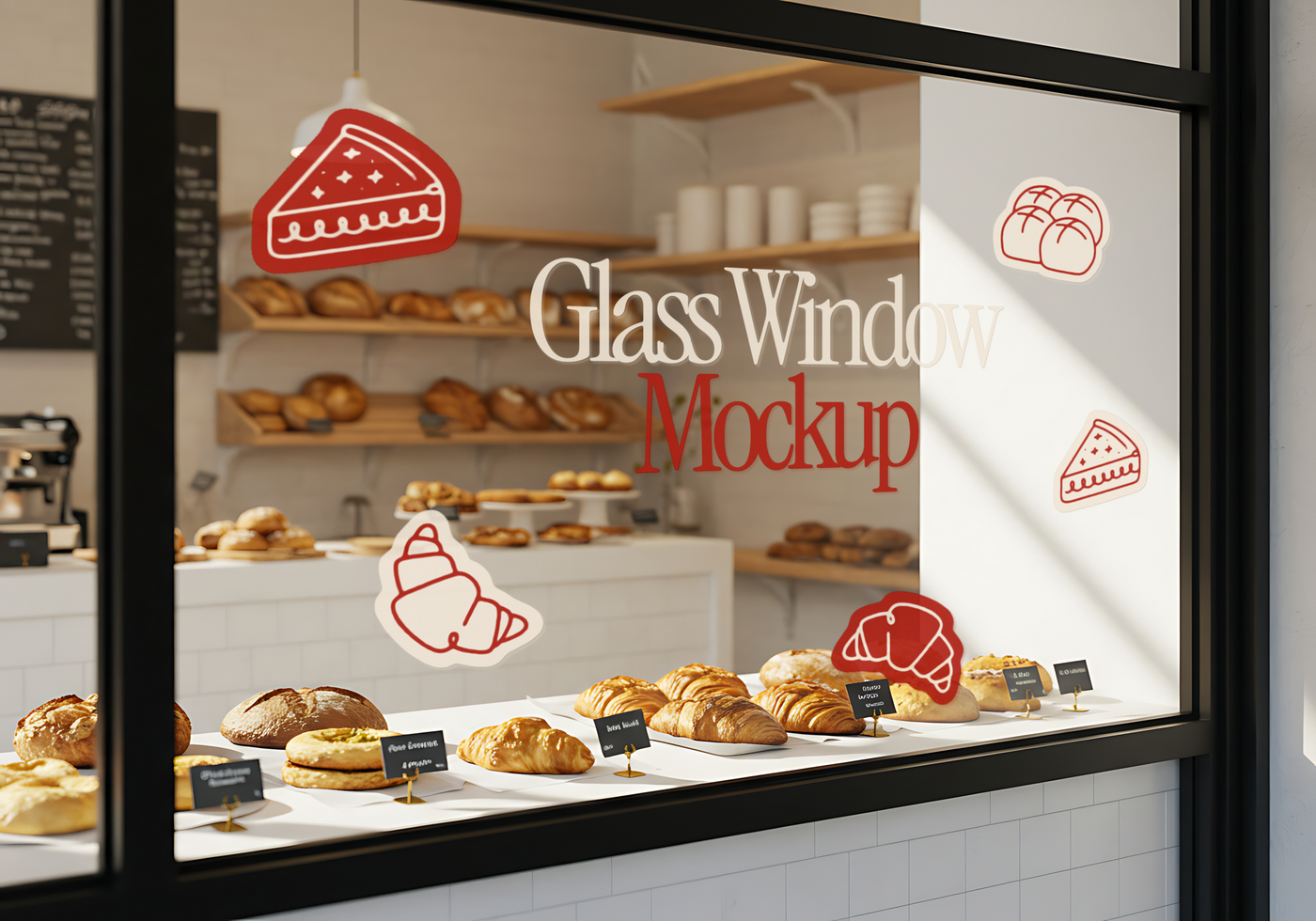 Bakery Window Display Mockup psd