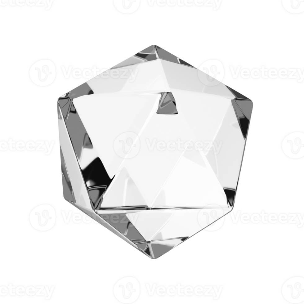 Cute 3D Icosahedron Icon Illustration Render png