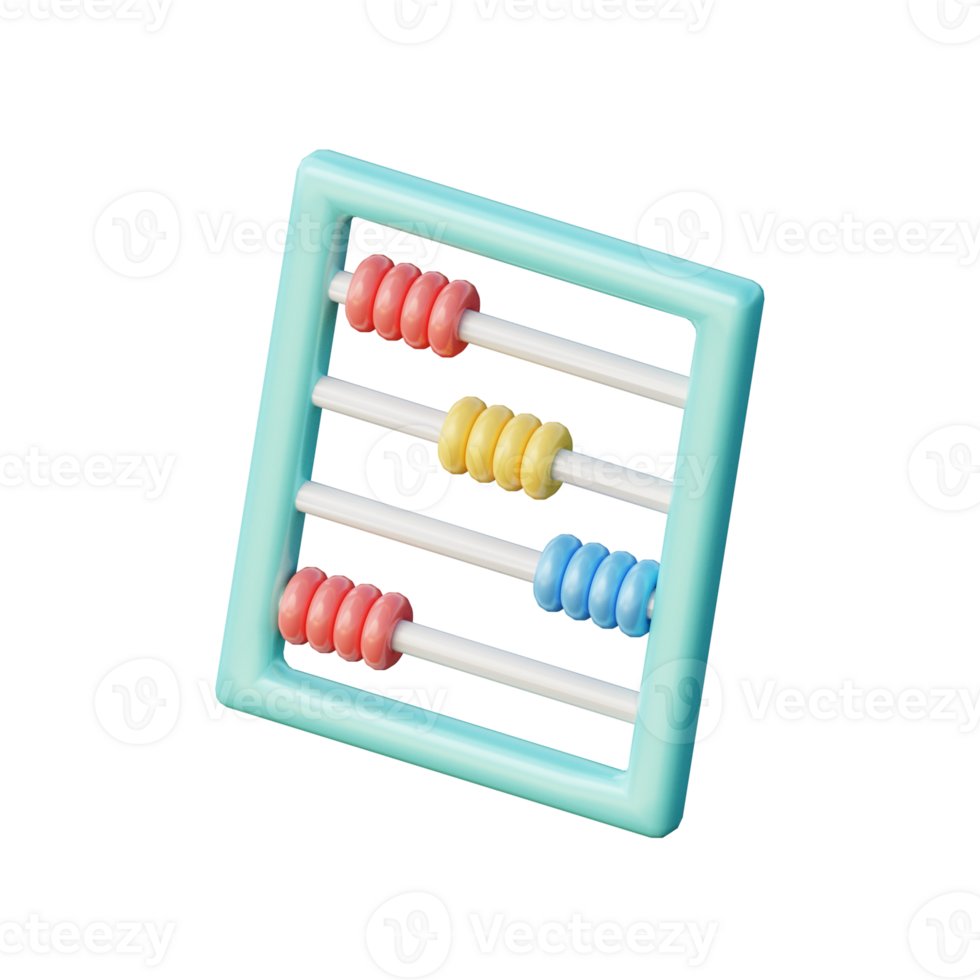 3D Abacus Illustration Icon Render png