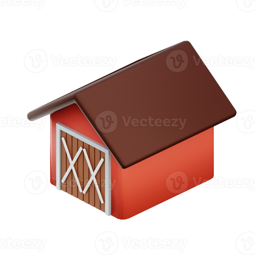 3D Barn Illustration Icon Render png
