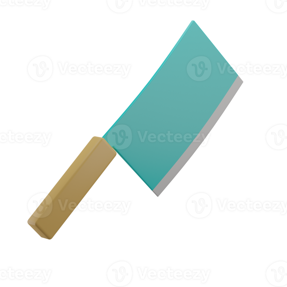 3D Big Knife Illustration Icon Render png