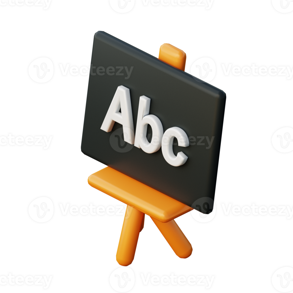 3D Blackboard Illustration Icon Render png