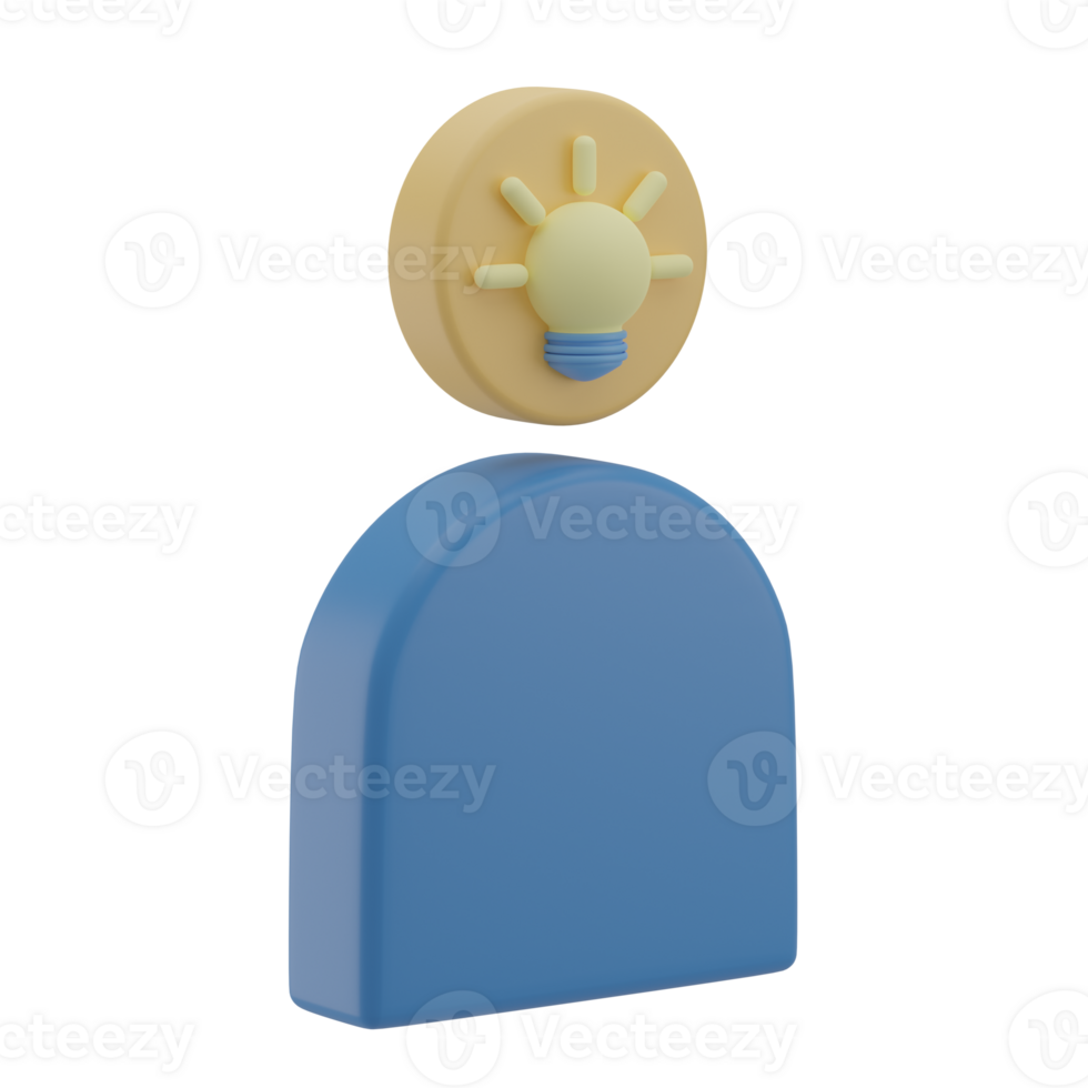 3D Brainstrom Illustration Icon Render png