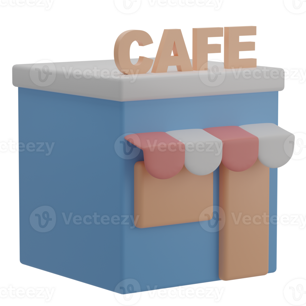 3D Cafe Illustration Icon Render png