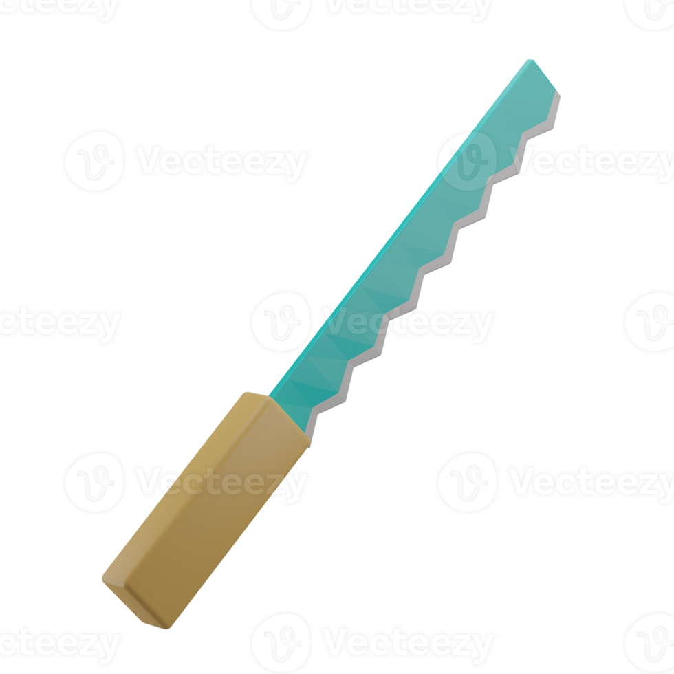 3D Bread Knife Illustration Icon Render png