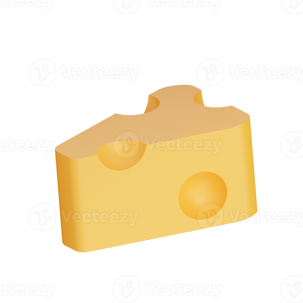 3D Cheese Illustration Icon Render png