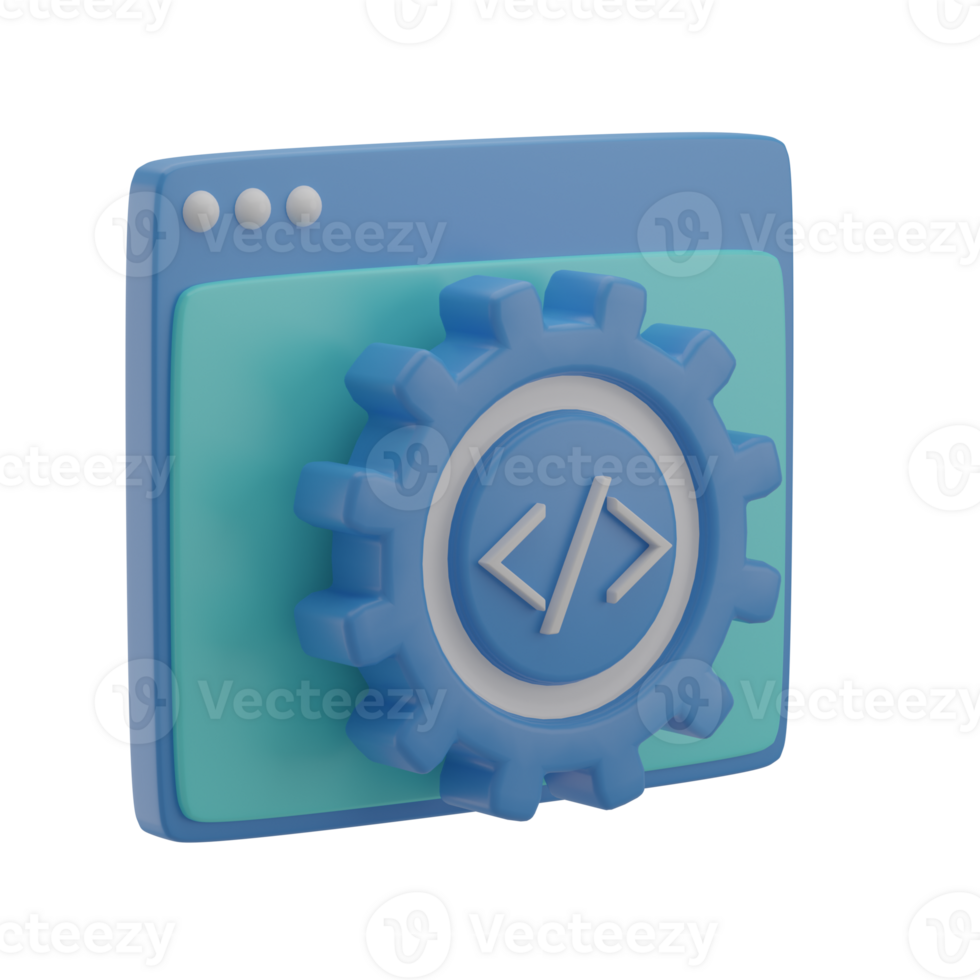 3D Code Optimization Illustration Icon Render png