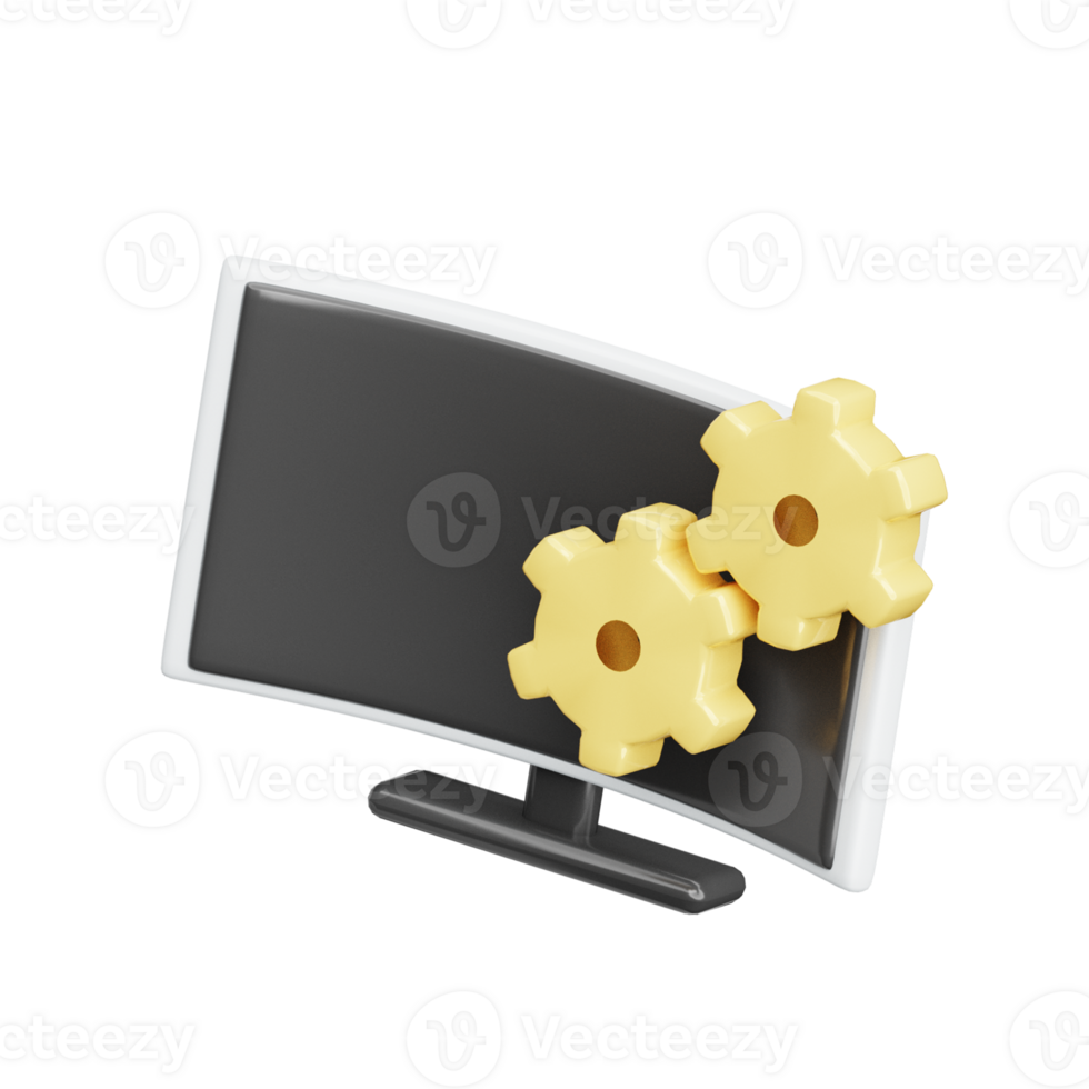3D Computer Setting Illustration Icon Render png