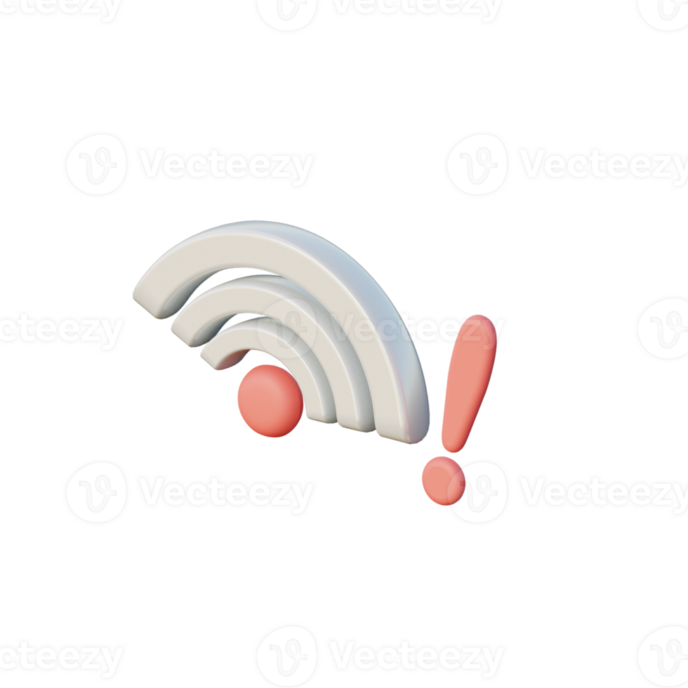 3D Connection Lost Illustration Icon Render png