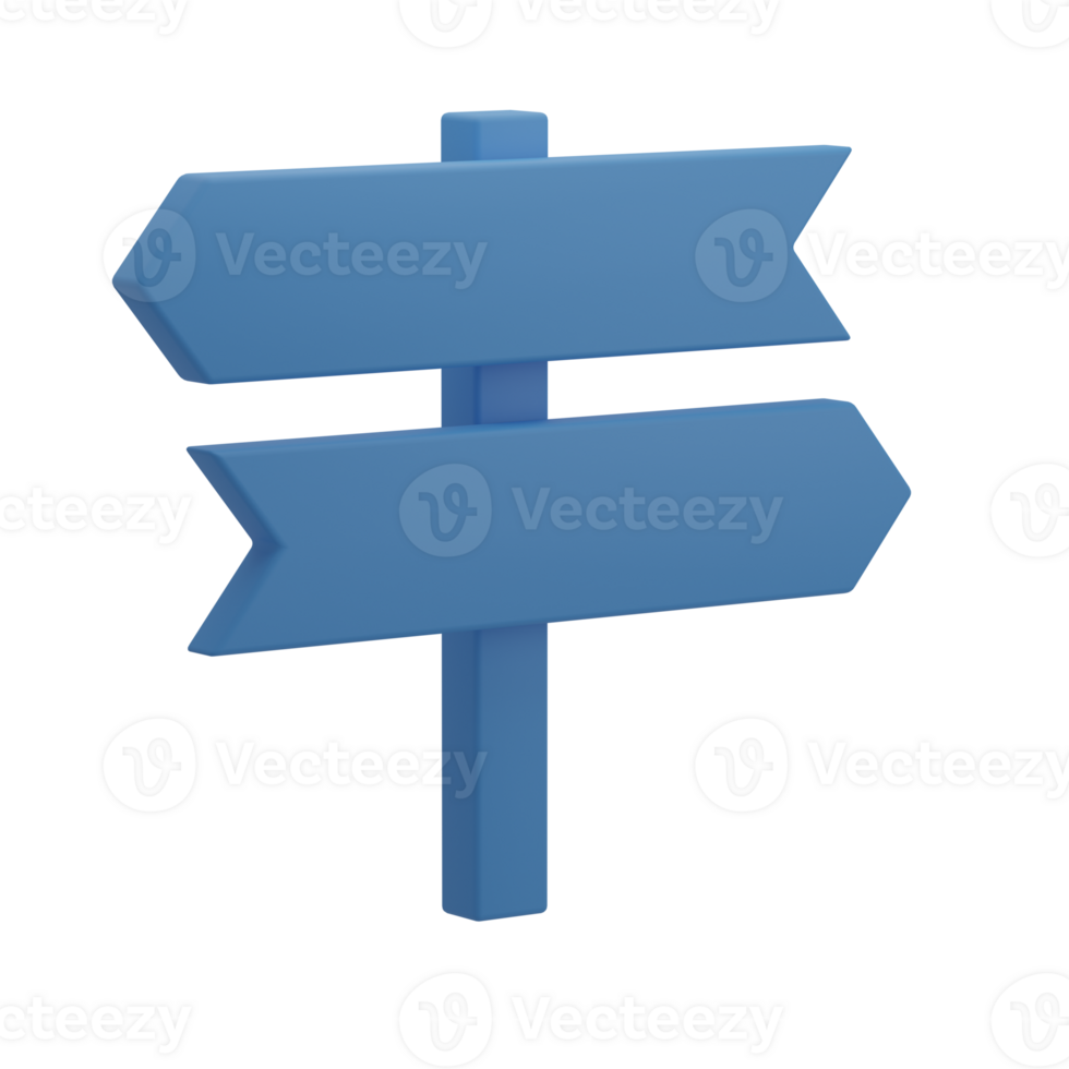 3D Direction Sign Illustration Icon Render png