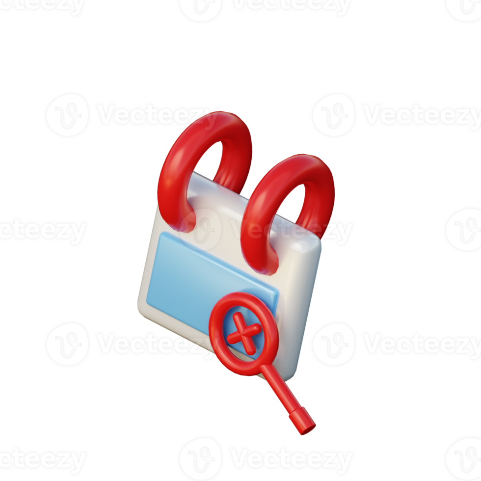 3D Event Not Found Illustration Icon Render png